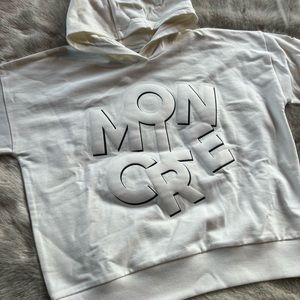 Moncler White Sweatshirt w Hood - Kids Size 14